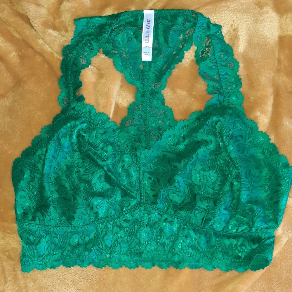 Gorgeous and Sexy Green Lace Bralette